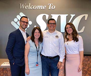 Assemblyman Rudy Salas Visit with SJVC staff Anthony Romo Sue Montgomery Brandi Hammons