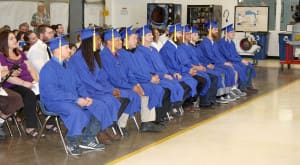 Aviation hangar makes perfect graduation location