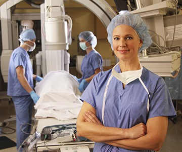 Surgical Technologist in the operating room preparing for surgery
